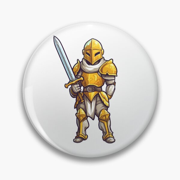 Item preview, Yellow Armored Knight Holding a Sword designed and sold by epically.