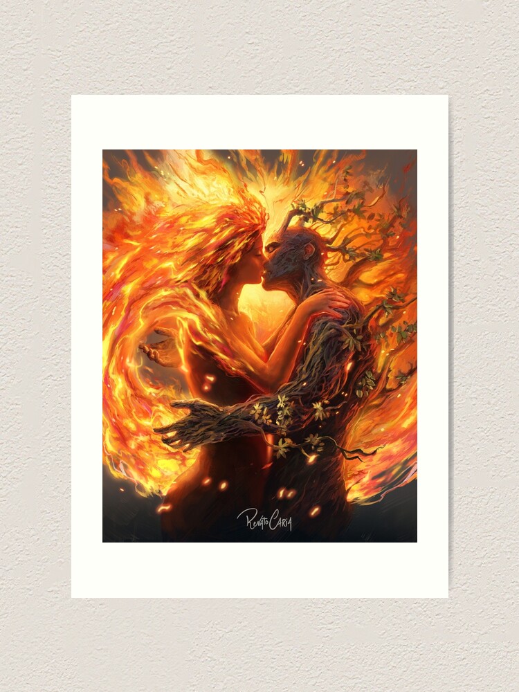 Elemental Kiss - FIRE x EARTH | Art Print