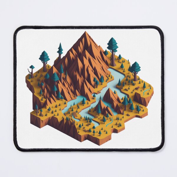 Item preview, Mountains River And Trees In Isometric Style  designed and sold by digitalhubdepot.