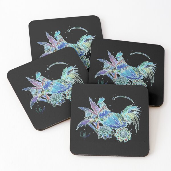 Item preview, Neon Aloha - Torch Ginger and Wild Rooster / Black background Recommend  designed and sold by lilireal  studio.