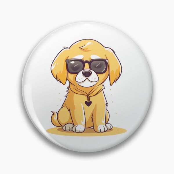 Item preview, Golden Retriever Wearing Sunglasses Pluto Sticker designed and sold by PixaBella.