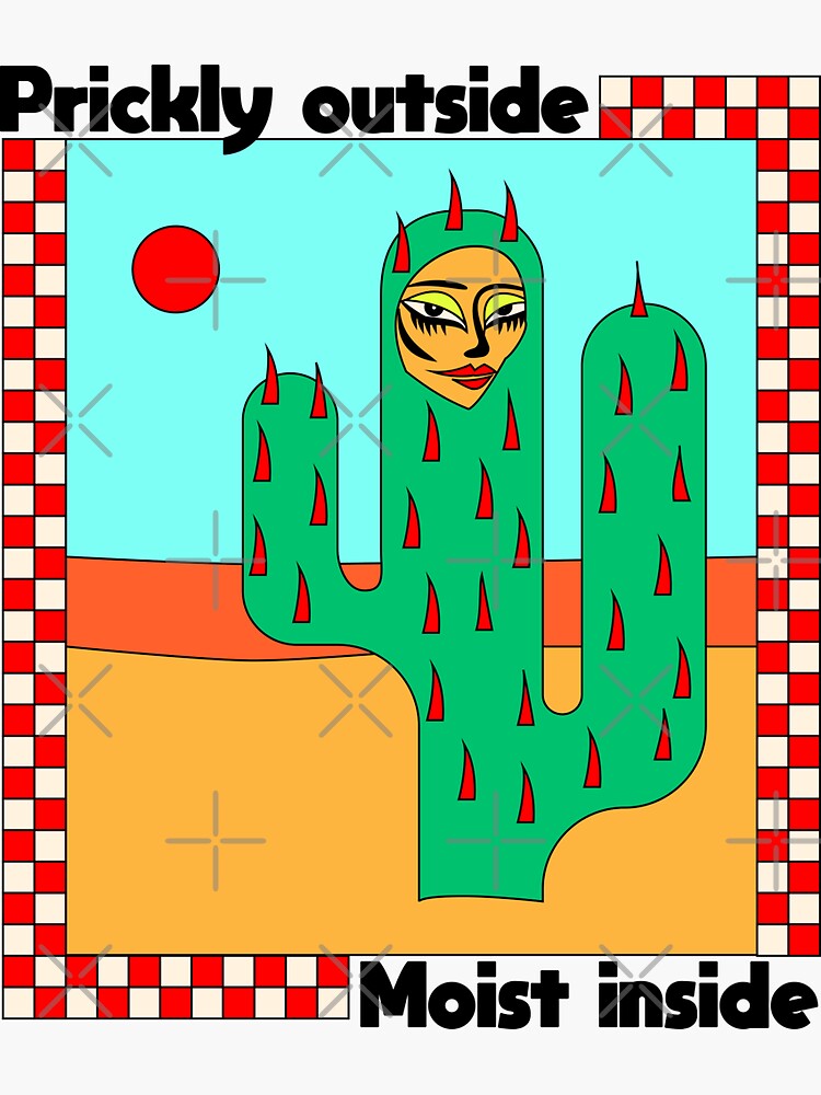 Thumbnail 3 of 3, Sticker, Prickly Outside Moist Inside designed and sold by LizzyBasil.