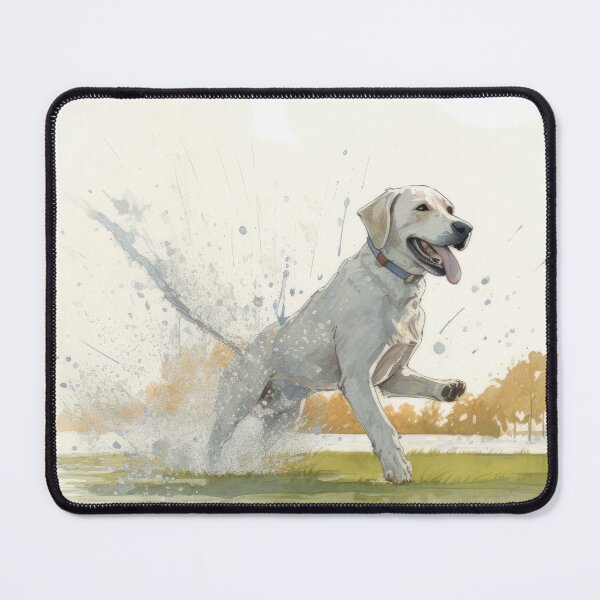 Item preview, Un feliz Labrador Retriever blanco jugando afuera designed and sold by Good Candy.