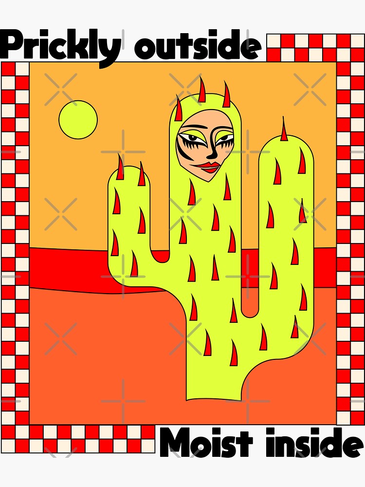 Thumbnail 3 of 3, Sticker, Prickly Outside Moist Inside designed and sold by LizzyBasil.