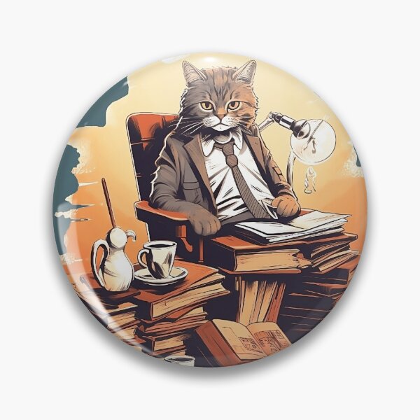 Item preview, Detective Mittens reading in a cozy living room designed and sold by graphiclookout.