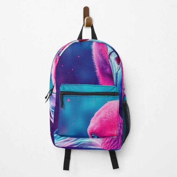 Item preview, Portrait of a flamingo on a neon blue pink background. Emotive portrait. Looking at the camera designed and sold by anytka.