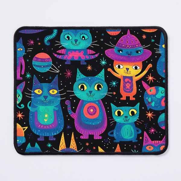 Item preview, Extraterrestrial Whiskers: Alien Kitty Pattern Art designed and sold by SweetRepeat.