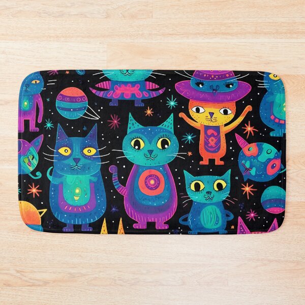 Item preview, Extraterrestrial Whiskers: Alien Kitty Pattern Art designed and sold by SweetRepeat.