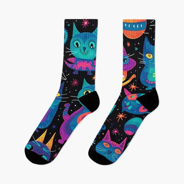 Item preview, Extraterrestrial Whiskers: Alien Kitty Pattern Art designed and sold by SweetRepeat.