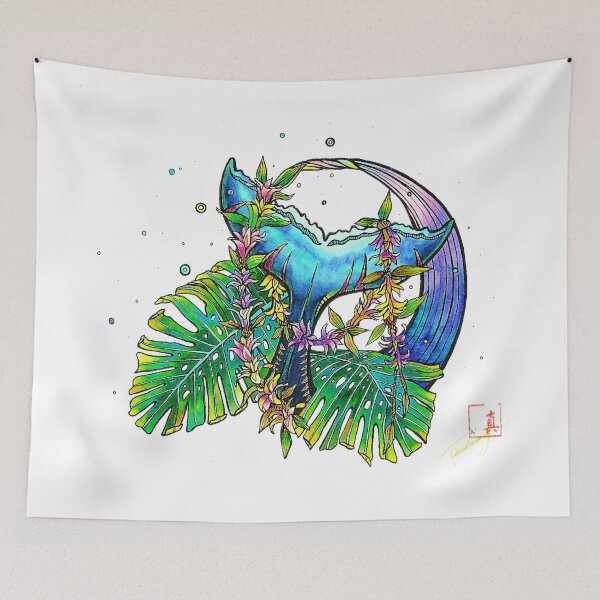 Item preview, Aloha - Lei x Tail of whale (Hand-drawn Design) designed and sold by lilireal  studio.