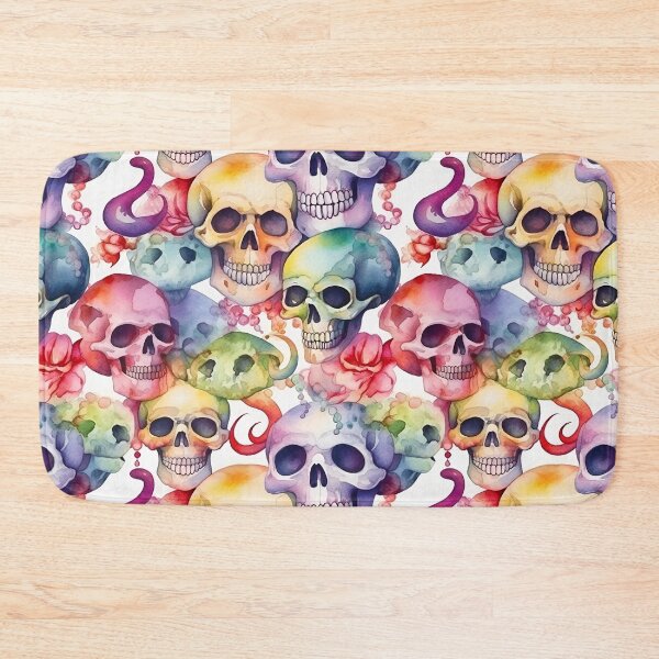 Item preview, Watercolor Rainbow Skulls designed and sold by LizardQueenArt.