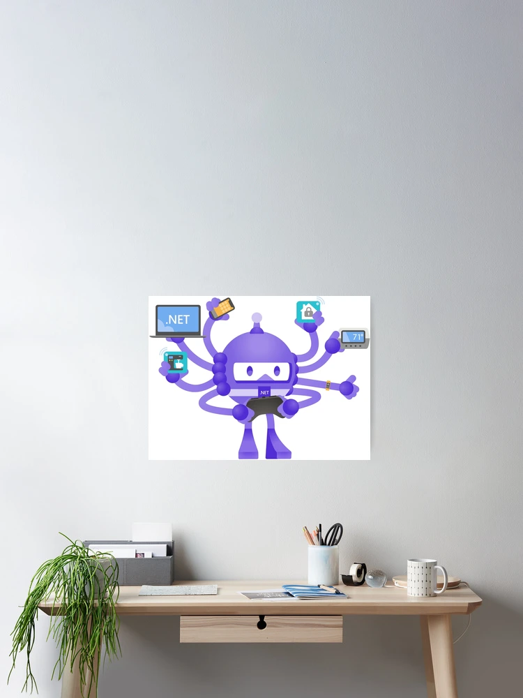 Aperçu 2 sur 3. Poster avec l'œuvre Bot IOT .NET créée et vendue par CodeProfessor.