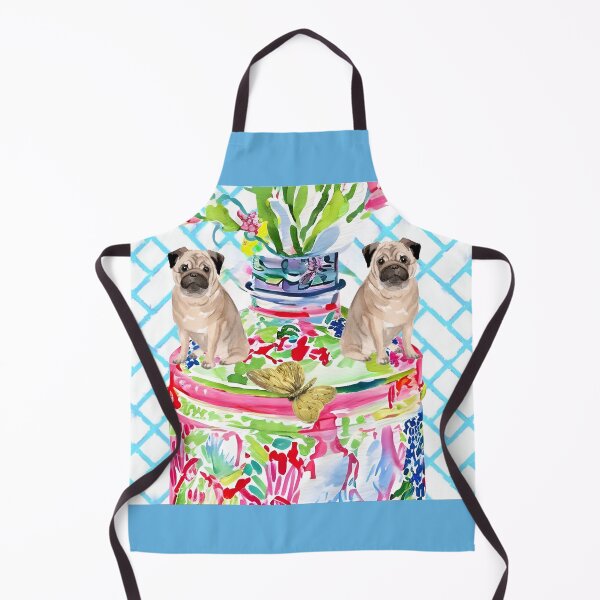 Item preview, French bulldogs and chinoiserie jar designed and sold by SophieClimaArt.
