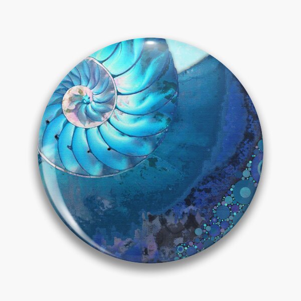 Item preview, Deep Blue Nautilus Seashell Shell Art designed and sold by Sharon Cummings Art.