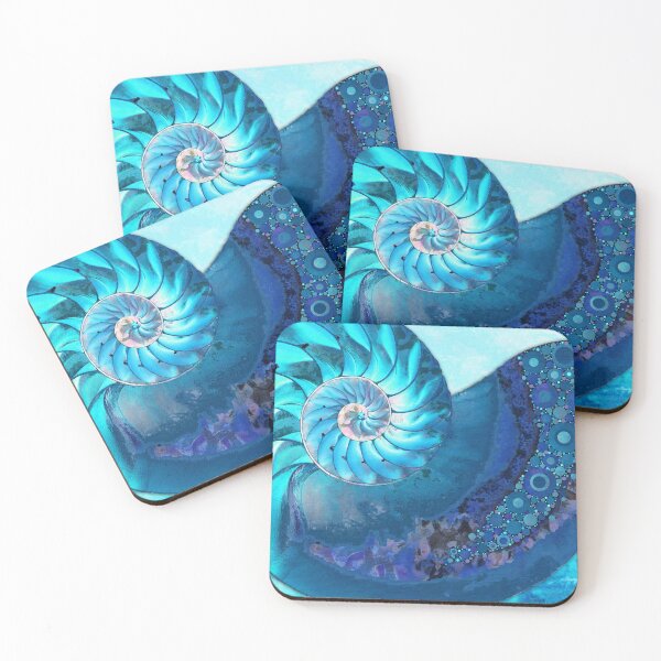 Item preview, Deep Blue Nautilus Seashell Shell Art designed and sold by Sharon Cummings Art.