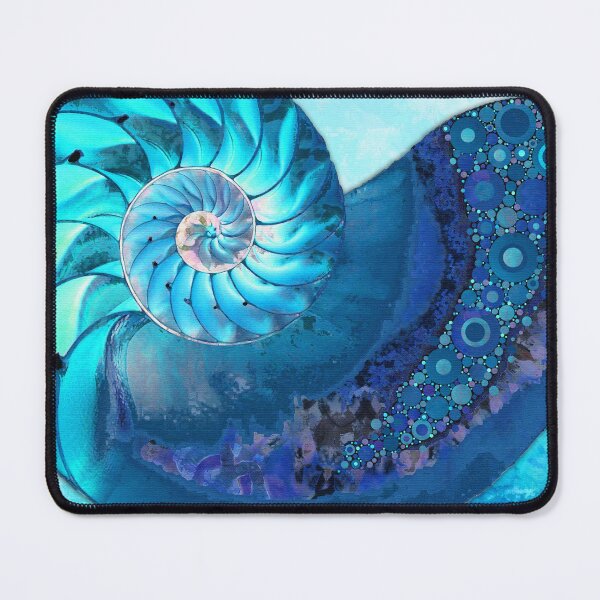 Item preview, Deep Blue Nautilus Seashell Shell Art designed and sold by Sharon Cummings Art.