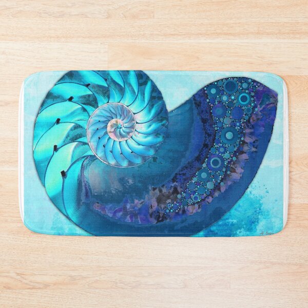 Item preview, Deep Blue Nautilus Seashell Shell Art designed and sold by Sharon Cummings Art.