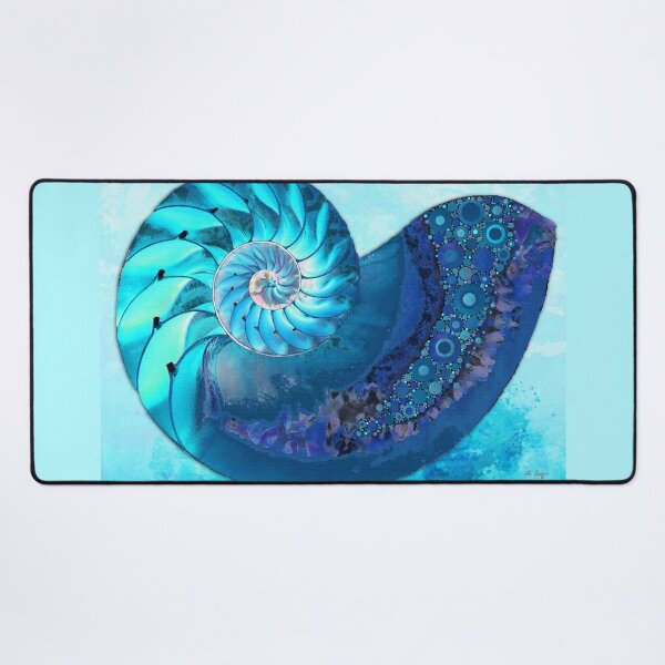 Item preview, Deep Blue Nautilus Seashell Shell Art designed and sold by Sharon Cummings Art.