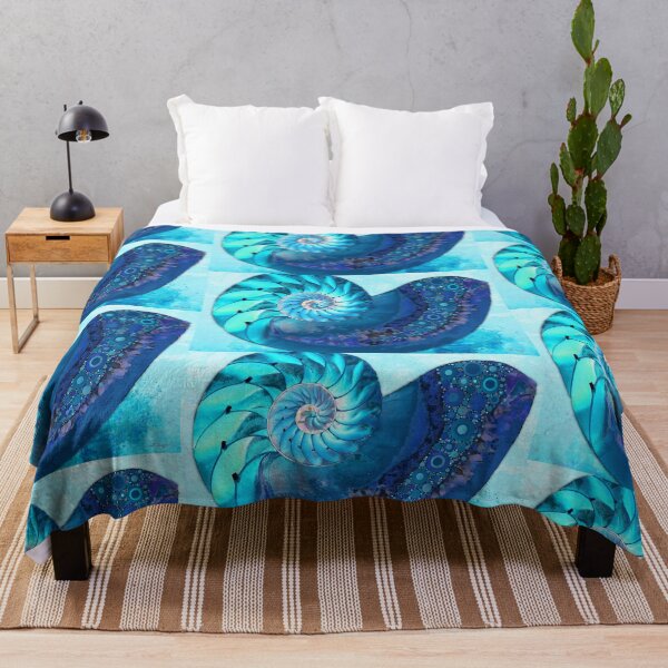 Item preview, Deep Blue Nautilus Seashell Shell Art designed and sold by Sharon Cummings Art.