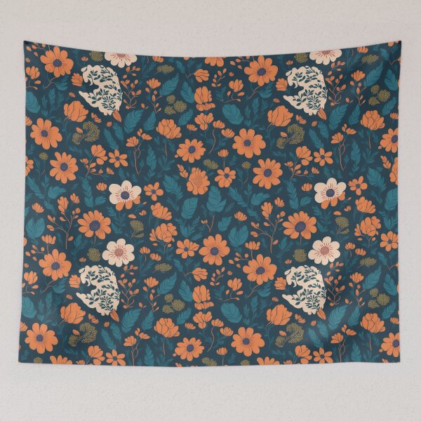 Item preview,  flowers patten orange red blue designed and sold by jkrphoto.