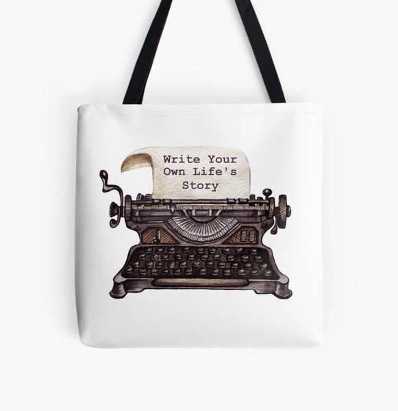 Vintage Typewriter | Write Your Own Lifes Story All Over Print Tote Bag