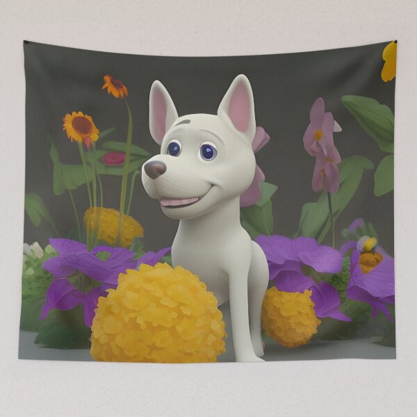 Item preview, Dogs and Flowers 13 designed and sold by Camila Hamdan.