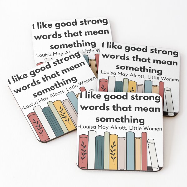 Item preview, I Like Good Strong Words Little Women Louisa May Alcott Quote Bookshelf designed and sold by Sunshine-Dreams.