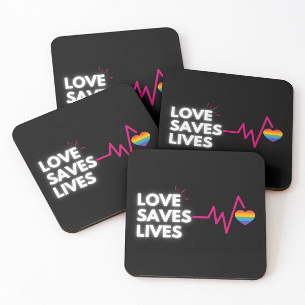 Item preview, Love Saves Lives LGBT. LGBTQ Pride designed and sold by Subtle Pride Shop.