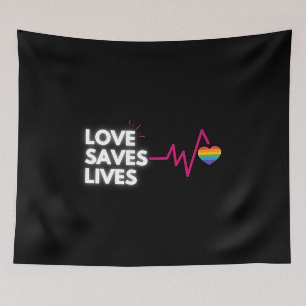 Item preview, Love Saves Lives LGBT. LGBTQ Pride designed and sold by Subtle Pride Shop.