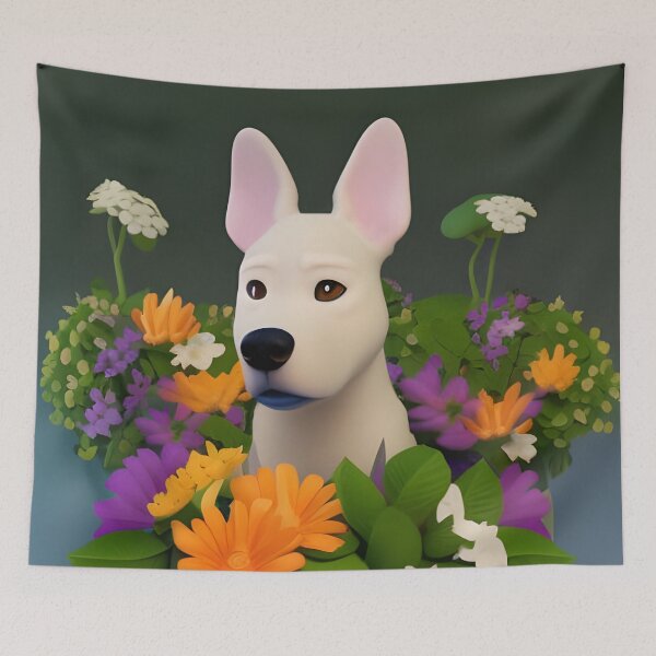 Item preview, Dogs and Flowers 14 designed and sold by Camila Hamdan.