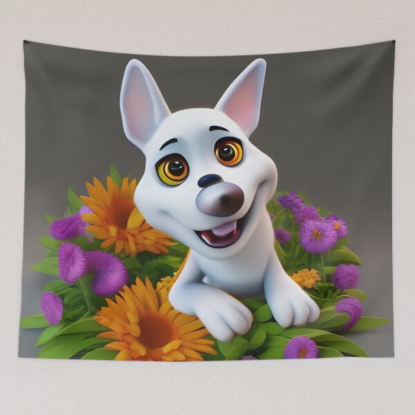 Item preview, Dogs and Flowers 16 designed and sold by Camila Hamdan.