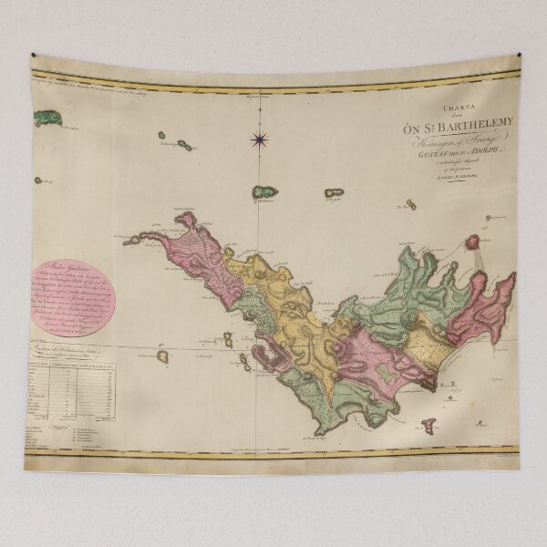 Item preview, Vintage St Barts Island Map (1801) Old Saint Barthelemy Isle Atlas designed and sold by BravuraMedia.
