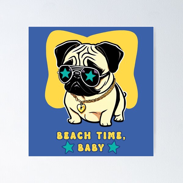 Cool Pug With Gold Chain And Sunglasses' Sticker