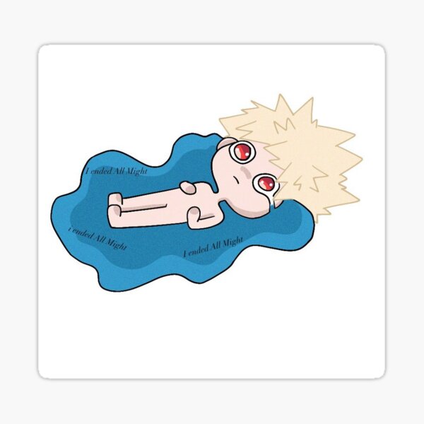 Flaque d'eau qui pleure Bakugo meme Sticker