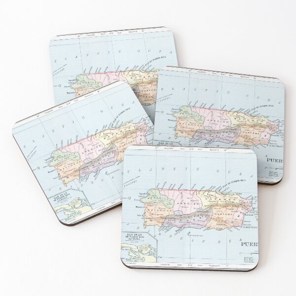 Item preview, Vintage Puerto Rico Map (1899) Old PR Atlas designed and sold by BravuraMedia.