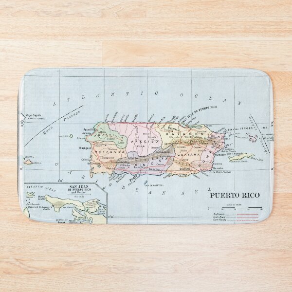 Item preview, Vintage Puerto Rico Map (1899) Old PR Atlas designed and sold by BravuraMedia.