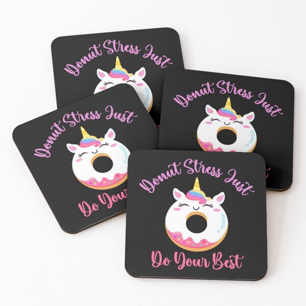 Item preview, Donut Stress Just Do Your Best Funny Cute Sweet Unicorn Kawaii Rainbow designed and sold by lesvalises.