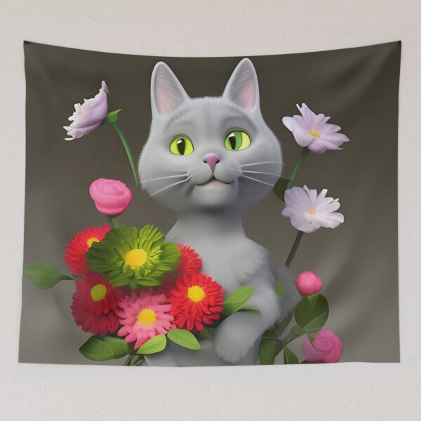 Item preview, Cat Flower 16 designed and sold by Camila Hamdan.