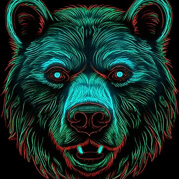 Bear, Neon Glow, Release your Inner Spirit Animal - Party Tee