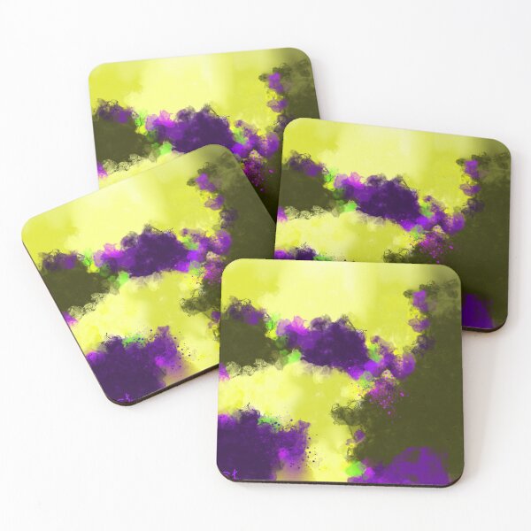 Item preview, Reaching Out - Yellow Purple Abstract Art Painting designed and sold by Joey Santiago.