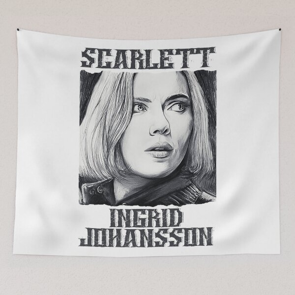 Item preview, scarlett ingrid johansson hand drawing graphic design and illustration by ironpalette designed and sold by ironpalette.