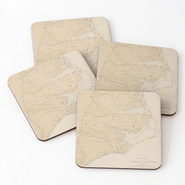 Item preview, Vintage Outer Banks NC Map (1897) Old North Carolina Coast Atlas designed and sold by BravuraMedia.