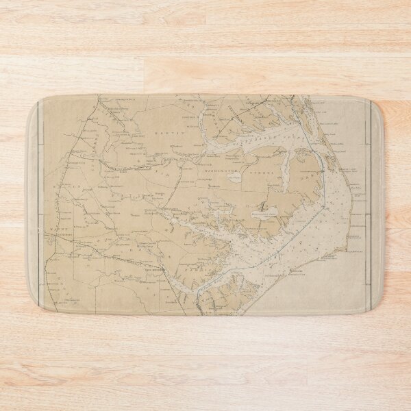 Item preview, Vintage Outer Banks NC Map (1897) Old North Carolina Coast Atlas designed and sold by BravuraMedia.