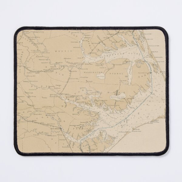Item preview, Vintage Outer Banks NC Map (1897) Old North Carolina Coast Atlas designed and sold by BravuraMedia.