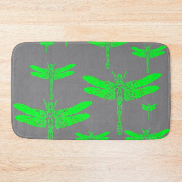 Item preview, EMERALD GREEN DRAGONFLIES GREY COLOR ART designed and sold by sharlesart.