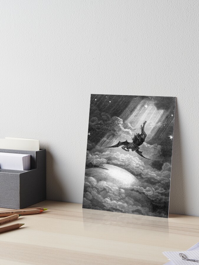 Art Board Print, The Fall of Satan - Gustave Dore designed and sold by forgottenbeauty