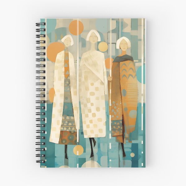 Item preview, Three Women Walking Surrounded by Abstract Art designed and sold by PeToCreative.
