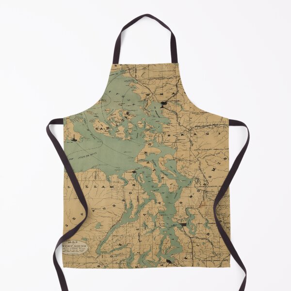 Item preview, Vintage Puget Sound Map (1885) Washington State Pacific Ocean Inlet designed and sold by BravuraMedia.