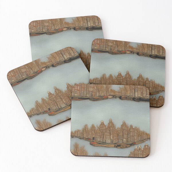 Item preview, Amsterdam canal city skyline designed and sold by artbyvourneen.