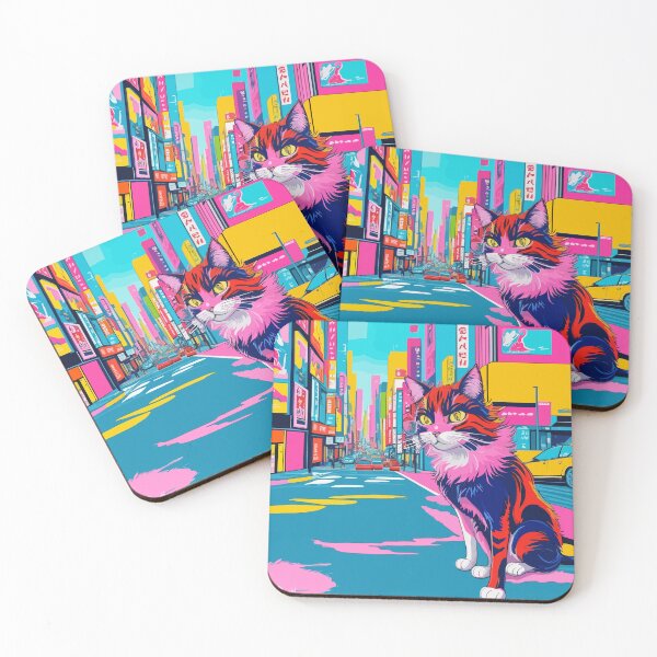 Item preview, Colorful Cat Art - Vibrant Feline Illustration for Cat Lovers" designed and sold by Diegos-.